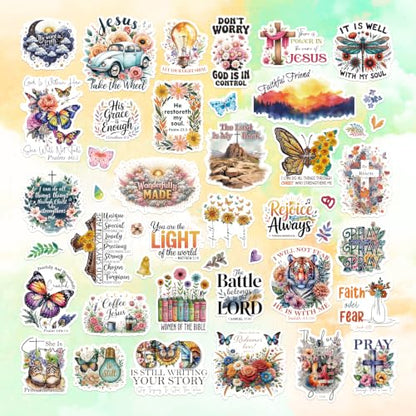 200PCS Christian Stickers, Bible Stickers Vinyl Pack for Bible Journaling