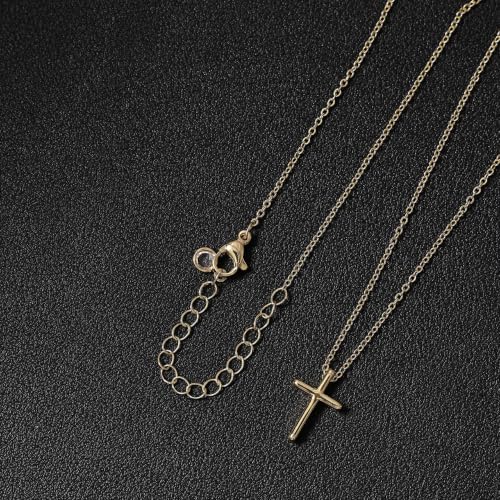 Dainty Gold Cross Necklace for Women, 14K Gold Plated Small Jesus Cross Pendant Necklace, Christian Necklace for Women, Simple Gold Necklace, Everyday Jewelry, Gold Pendant Necklace, Birthday Gift