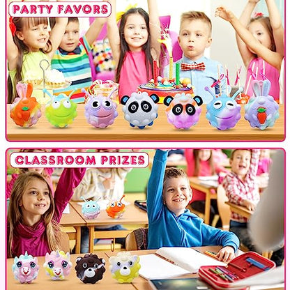 18 Pack Animal Pop Balls Party Favors for Kids, Treasure Box Prizes Toys - style: 18PCS Animal Pop Ball