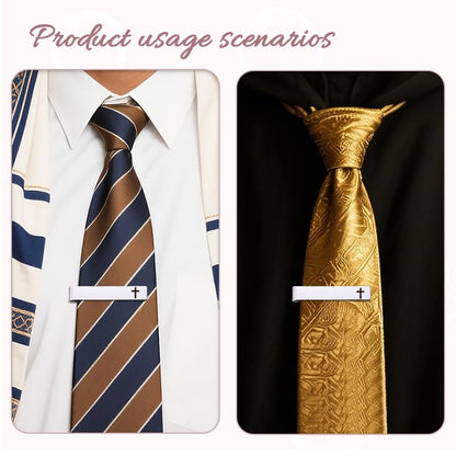 Novelty Religious Cross Tie Clip - Christian Birthday Christmas Gifts for Son Grandson Graduation Valentines Gift Ideas - style: man of god
