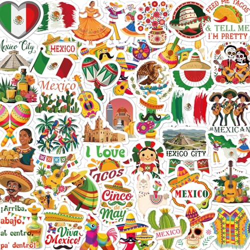 100Pcs Mexican Stickers Mexico Cinco de Mayo Independence Day Decal - color: 100pcs Mexico 924
