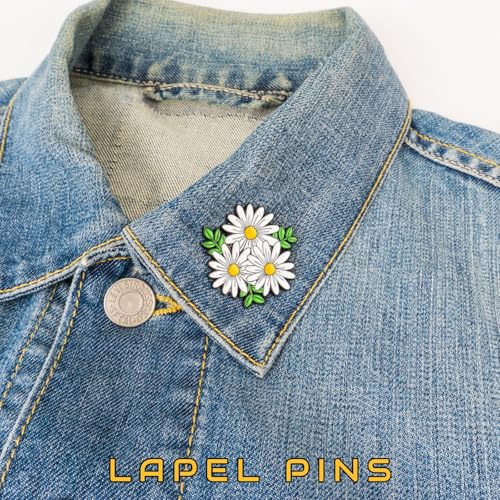 Enamel Pins, Jesus Christ & Cross Pins for Backpacks, Christian Religious God Faith Lapel Pin, Catholic Bedge Brooch for Lanyard, Bag, Hat, Clothes, Jacket, Vest. - style: Daisy