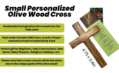 iHoly Land Crafts Olive Wood Wall Cross, Handmade in Bethlehem, 4.75x3.4in - size: 4.7"L x 3.4"W