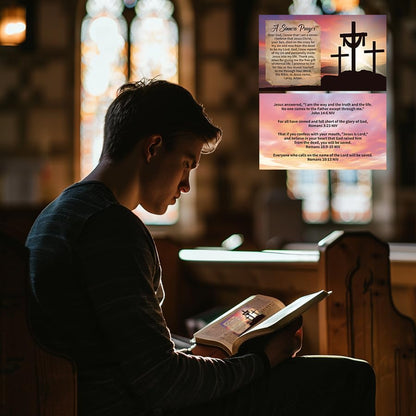 200 Pcs Sinner’s Prayer Cards Bulk, Christian Bible Tract Salvation Cards, Double-Sided Gospel Scripture Cards, Religious Pocket Cards for Witnessing, Ministry, Church Outreach, Gifts