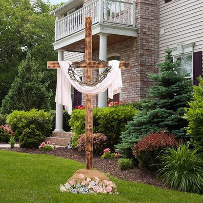 Lineshading Extra Large Christmas Wood Cross Standing Cross, 71 Inch - size: 70.9"L x 34.7"W