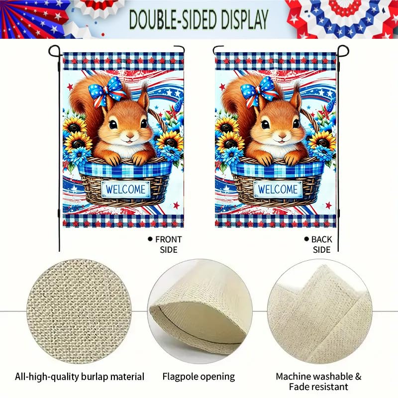 4th of July Garden Flag 12x18 Double Sided for Outside - color: 4th July-12'' x 18"