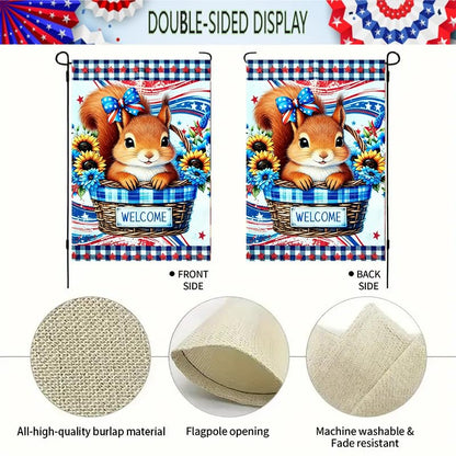 4th of July Garden Flag 12x18 Double Sided for Outside - color: 4th July-12'' x 18"