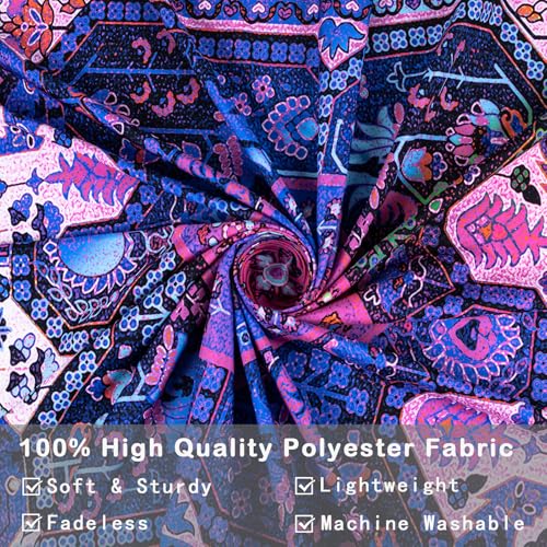 Apdidl Blackligt Boho Tapestry for Bedroom, Mandala Hippie Wall Tapestries - color: Blacklight Boho tapestry, size: 60"L x 51"W