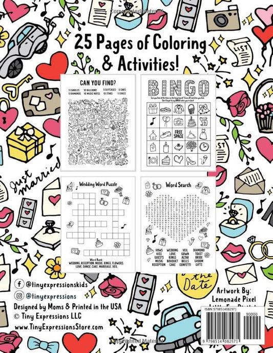 Wedding Day Coloring & Activity Book for Kids: 25 Pages of Puzzles, Games, and Illustrations