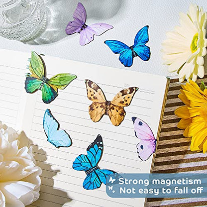 Nezyo 24 Pcs Magnetic Bookmarks Foldable Page Markers Students,Butterfly - style: Butterfly
