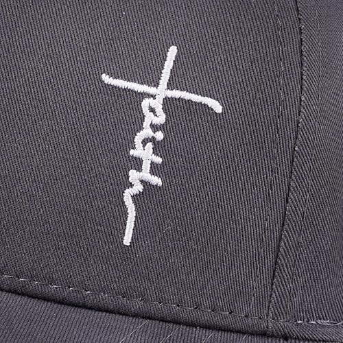 Christian Jesus Hats for Men & Women - Cross Logo Faith Baseball Caps - Ideal Religious Gifts for Thanksgiving and Christmas - color: Charcoal Grey