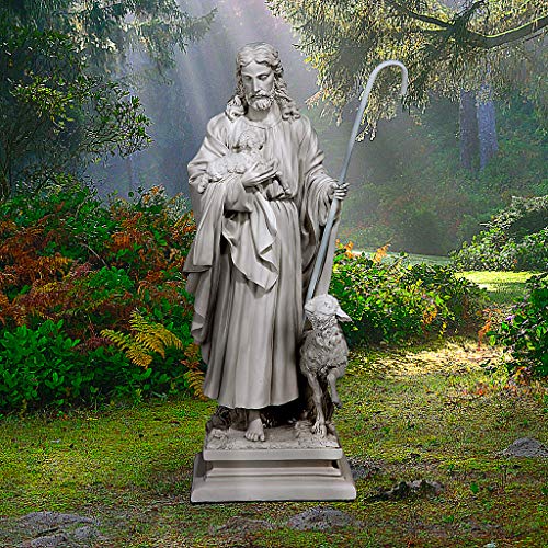 Design Toscano Jesus, The Good Shepherd Garden Statue: Large - size: 12 Inches Wide, 8 Inches Deep, 28 Inches High, style: Good Shepherd