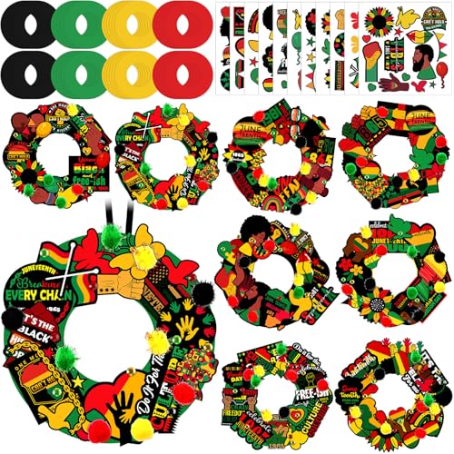 Hollowfly 48 Sets Juneteenth Wreath Craft Kits - style: Juneteenth