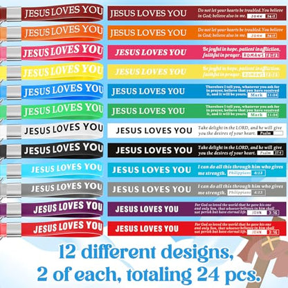 Bememo 24 Pcs Little Jesus Keychain Bulk - color: Multiple Color, style: Jesus Loves You Style