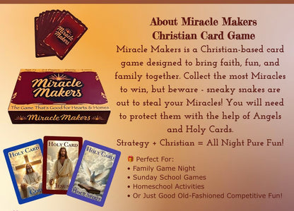 Miracle Makers Card Game | Christian-Themed, No Biblical Knowledge Required | Non-Denominational Fun | Ages 7+, 2–4 Players | Faith-based Gift | Great for Homeschool, Sunday School & Family Game Night