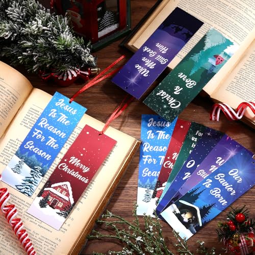 Dispowreath 60 Pcs Christmas Isaiah 9: 6 Religious Christian Bookmarks Church Bookmarks Gift for Teens Men Women Church Home Party Favors - style: Christmas Isaiah 9:6