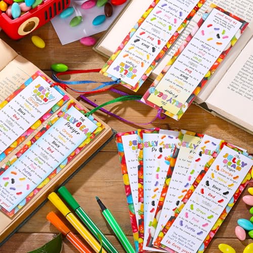 Dispowreath 60 Pcs Jelly Bean Prayer Religious Christian Bookmarks Church - style: Jelly Bean