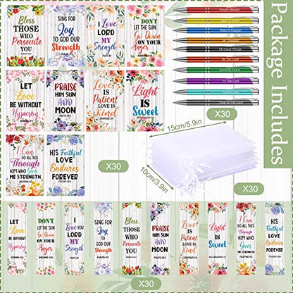 Sinmoe 120 Pcs Bible Christian Scripture Bookmarks Pens Notebooks Bulk