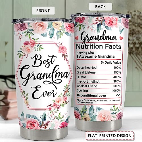 SANDJEST Grandma Tumbler 20oz Stainless Steel Insulated Tumblers Coffee Travel Mug, Grandma Gifts for Mothers Day, Birthday, Christmas - color: Grandma