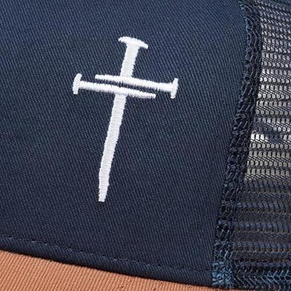 Christian Jesus Cross Hat - Faith Hats for Men Women - Religious Gifts for Thanksgiving Christmas - color: Cross/Navy Blue