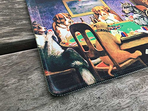 dealzEpic - Art Mouse Pad - Natural Rubber Mouse Pad w/Printing of Dogs Playing Poker by Cassius Marcellus Coolidge - Stitched Border - 9.5x7.9 inches - color: Dogs Playing Poker
