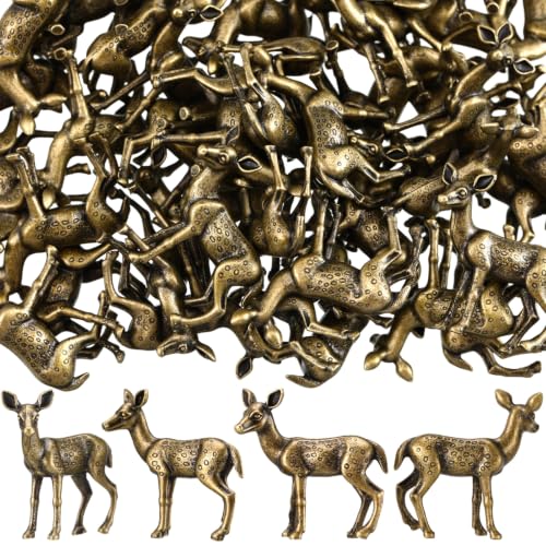 Civaner 50 Pcs Mini Deer Figurines, Retro Christmas Decoration - style: Deer