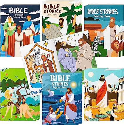 Haooryx Christian Bible Story DIY Coloring Book Mini Booklet Craft for Kids
