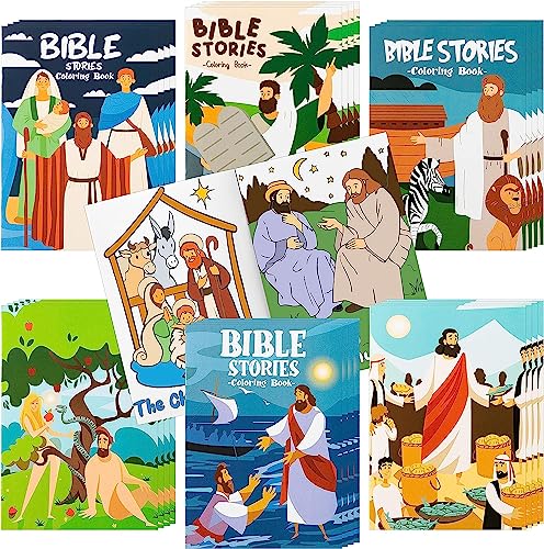 Haooryx Christian Bible Story DIY Coloring Book Mini Booklet Craft for Kids