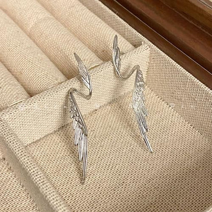 Long Angel Feather Wing Earrings Drop Dangle Stud for Women Girls S925 Sterling Silver Post Wedding Party Accessories Earring Guardian Angle Dangling Earrings for Mom Valentine's Day Gifts Girlfriend