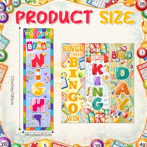 4 Pcs Bingo Night Banner 2 x 6 ft Bingo Birthday Party Decorations - style: Billiards