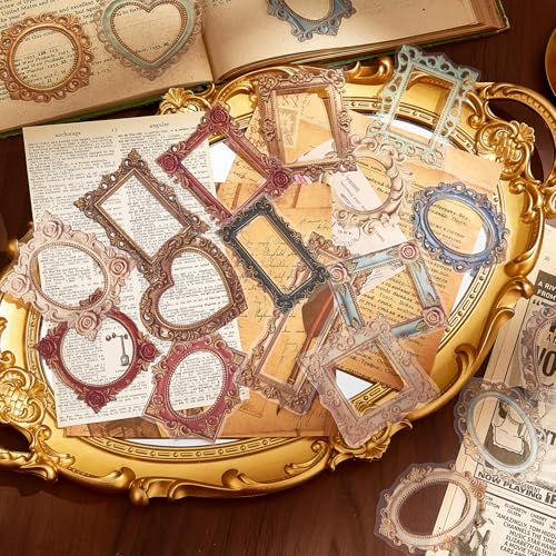 100Pcs Vintage Frame Stickers for Journal & Scarpbook, Albums - color: Frame Stickers