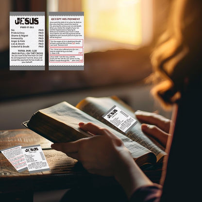 200 Pcs Gospel Tract Cards, Jesus Paid It All Salvation Prayer Cards, Christian Bible Verse Pocket Cards, Inspirational Scripture Postcards for Church Outreach, Evangelism, Gifts