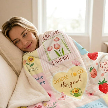 WRAPIX Inspirational Gifts for Women - Soft Fleece Throw Blanket 50x60 in - color: Pastel - Motivational Affirmations, size: 50x60 inches