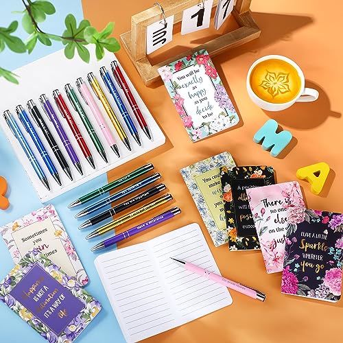 Funrous 32 Pcs Mini Notebooks with Pens Adults Party Favors, Motivational - style: Motivational