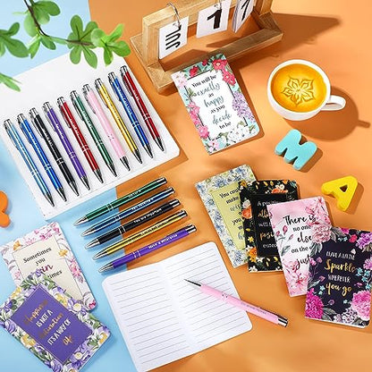 Funrous 32 Pcs Mini Notebooks with Pens Adults Party Favors, Motivational - style: Motivational
