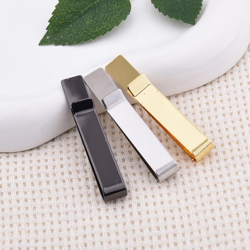 Man Of God Tie Clips 3 Set - Godfather Godson Christmas Engraved Gifts for Men Son Husband Dad Birthday Gifts from Wife - style: silver & gold & black