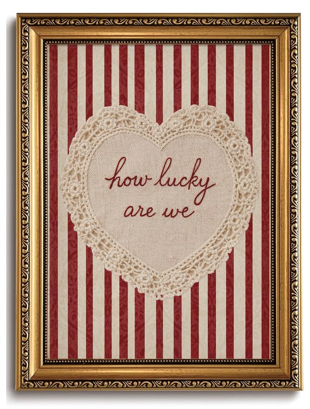 How Lucky Are We Gold Framed Wall Art12x16in - color: Gold Framed-10, size: 16"L x 12"W