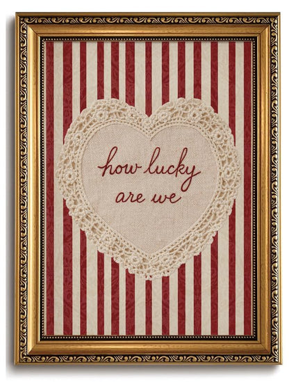 How Lucky Are We Gold Framed Wall Art12x16in - color: Gold Framed-10, size: 16"L x 12"W