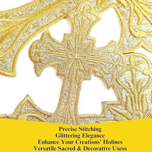 Golden Decorative Cross Appliques