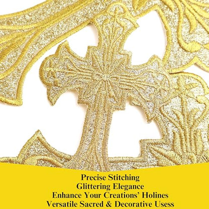 Golden Decorative Cross Appliques