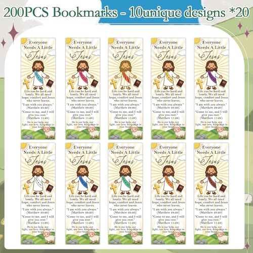 Jesus Loves You Figures Bookmarks - Cosmisun 200 Pcs Christian Religious Bookmark Paper Bible Verse Book Marks Page Marker Gifts for Women Men Sunday School Church Book Lovers Reading Party Rewards - color: Jesus Loves You
