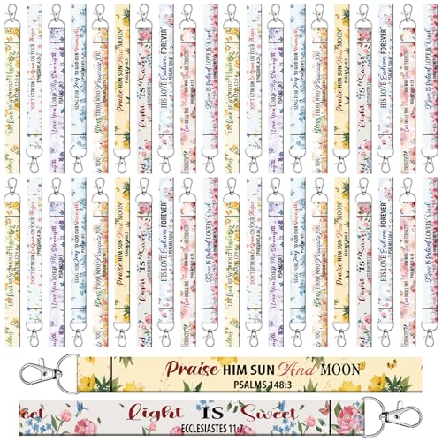 Equsion 100 Pcs Christian Keychains Bulk for Women