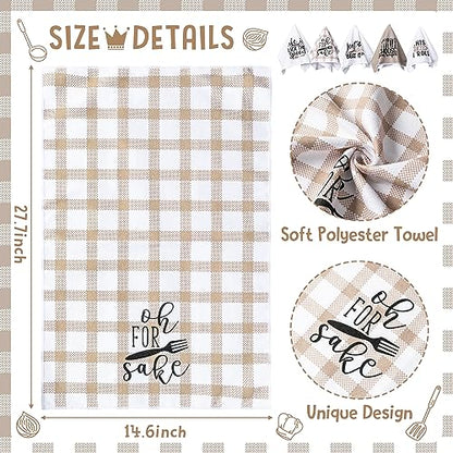 R HORSE 5Pcs Funny Kitchen Towels Funny Saying Dish Towel Baking Lover Gift - color: Fun Kitchen