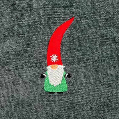 Christmas Gray Grey Guest Hand Bathroom Towels Elegant Winter Gnome, 16x26" - color: Nordic Gnome