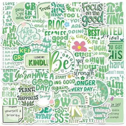 50PCS Green Inspirational Stickers, Motivational Stickers - style: Green