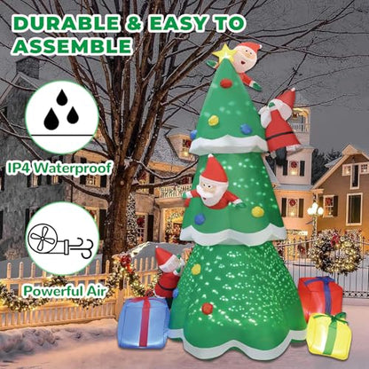 8FT Christma Inflatable Christmas Tree with LED Star & Santa Claus - Blow Up Outdoor Decor for Xmas Holiday, Waterproof Yard Lawn Decoration Indoor Party Garden Patio Hall Display - style: Christmas tree