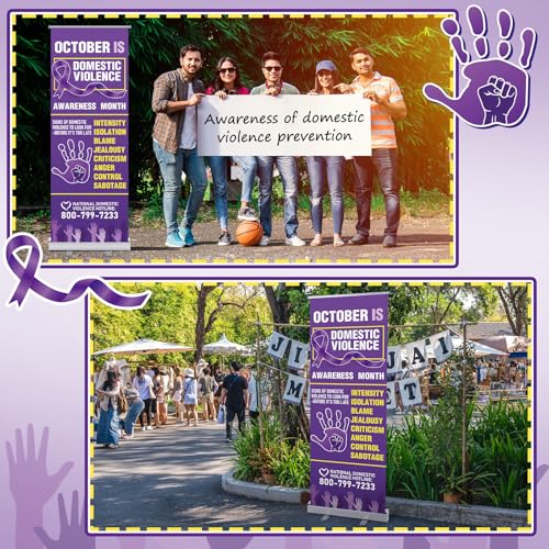 Ceenna 24 x 63 Inch Domestic Violence Awareness Retractable Banners - style: Domestic Violence Awareness