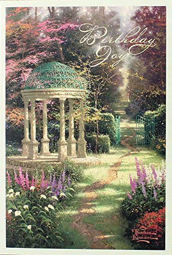DaySring - God's Blessings on Your Birthday - Thomas Kinkade Painter of Light - 4 Design Assortment With Sciprutre - 12 Birthday Boxed Cards & Envelopes (86068)