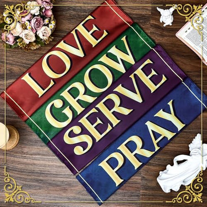 Fuweave 4 Pcs Church Banners, Scripture Worship Wall Signs for Sanctuary