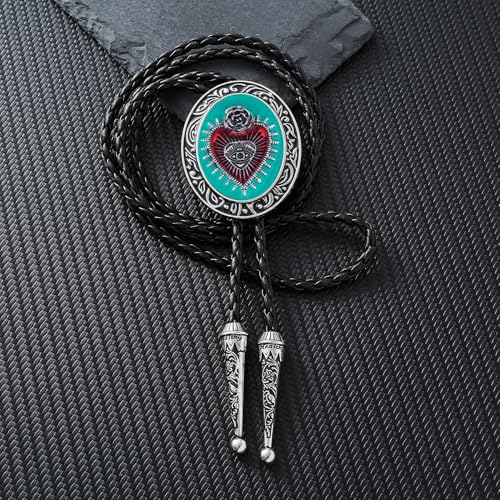 GelConnie Bolo Tie for Women Heart Cowboy Necktie Flower Gothic Mens Bolo Ties Bolero Necklace Red Western Ties for Men - color: Blue Bolo Tie Women